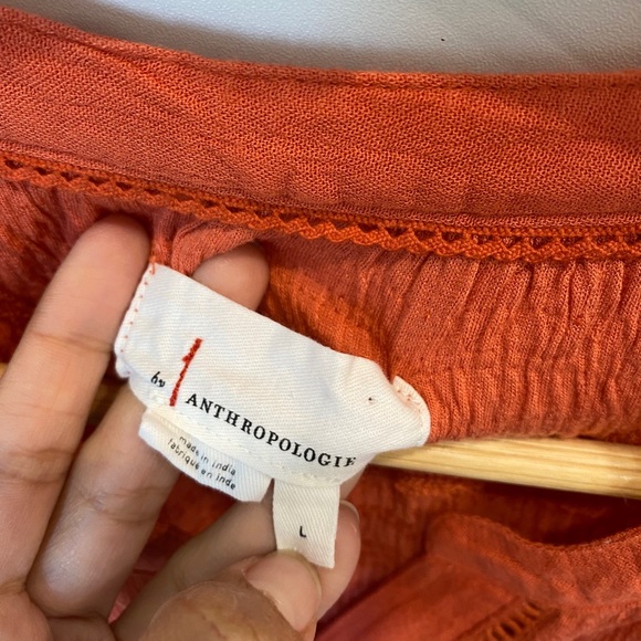 Anthropologie Orange Button Down Shirt - Picture 5 of 6